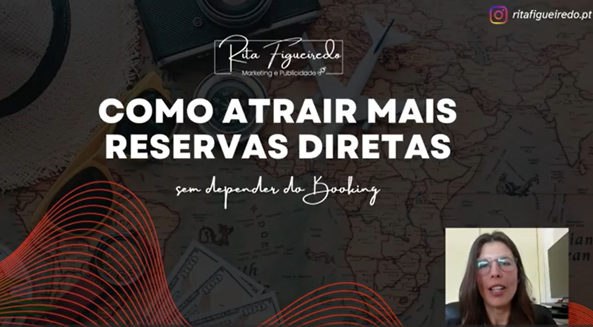 Captura de um webinar de Rita Figueiredo sobre reservas diretas